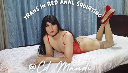 Trans in Red Anal Squirting