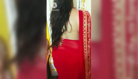 Pankhuri Kunal Shooting in Red Hotel Room