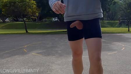 Straight guy head out with his cock out in public flashing.