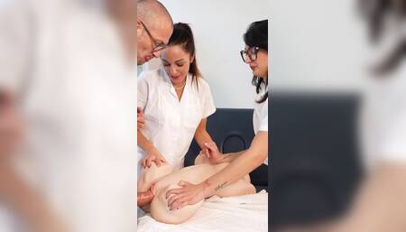 Sexy Doctors Help a Patient with Problem Erection.