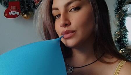 playing with my beautiful balloons