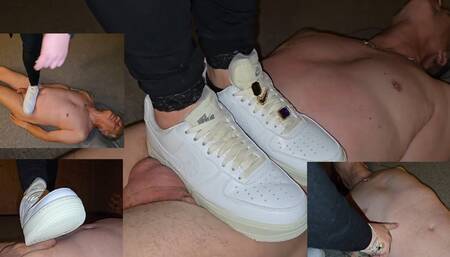Mistress Trampling Session with her Slave - Nike AF1 - Part 1