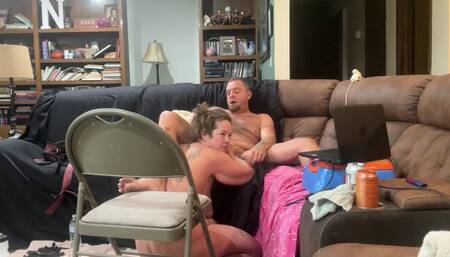 Always with a Mouth Full. Starts with Pegging but Then He Gets a Blow Job.