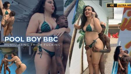 Short Pool Boy BBC: Humiliation and Thigh Fucking by Amazon Goddess Marcy