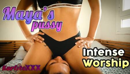Maya's Intense Worship: Facesitting & Hard Riding to a Pulsating Orgasm - 18 min