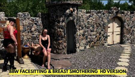 BBW ASS AND BREAST SMOTHERING AND HUMAN FURNITURE FOR 2 DOMMES HD VERSION