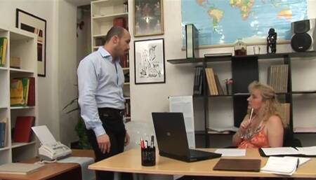 Sexy and mature boss has a thing for young cocks