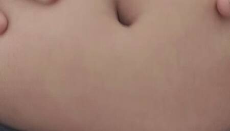 belly and navel play in a public bathroom