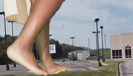 Walking Disaster: Giantess Soles Level a Building 1080