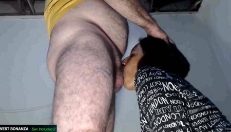 Latina Sucking Cum - on Her Knees Blowjob