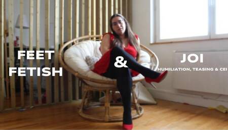 feet fetish & Joi - humiliation, frustration & CEI