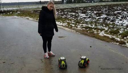toy car crush in dirty airmax sneakers