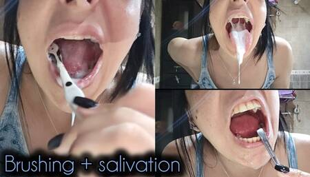 Brushing teeth with excessive salivation