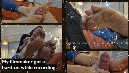 It was a sweaty foot JOI, my filmmaker got excited and I changed it to a footjob. 1080FHD