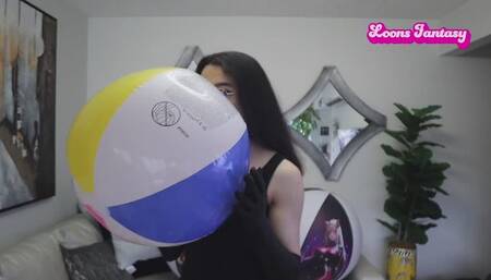 Owllete blows up beach ball and pops it with choker copy