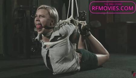 Astrid - Standing on tiptoes with a rope over her neck + Tight arched hogtie (FULL HD MP4)