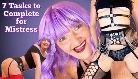 7 Tasks to Complete for Mistress - Short Femdom Tasks - Female Domination, Femdom POV, Humiliation, Submissive Slave Training with Mistress Mystique Hoops - MP4