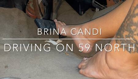Brina Driving barefoot Down 59 north