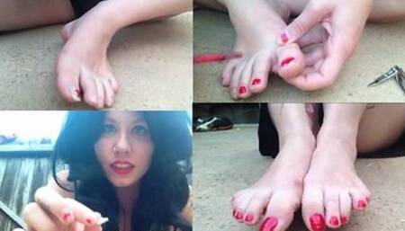 Domme Deanna makes you eat her toenails! MP4