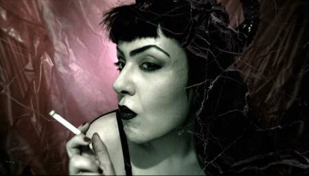 The demon witch smoking