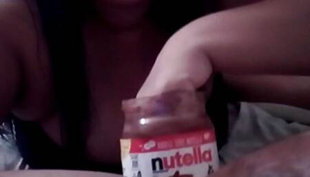 chubby sucking delicious nutella deep throat